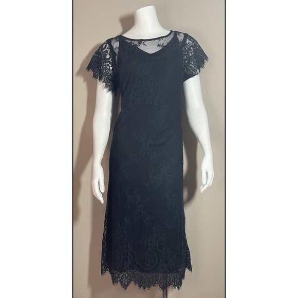 M&S Black Lace Dress - Picture 1 of 5